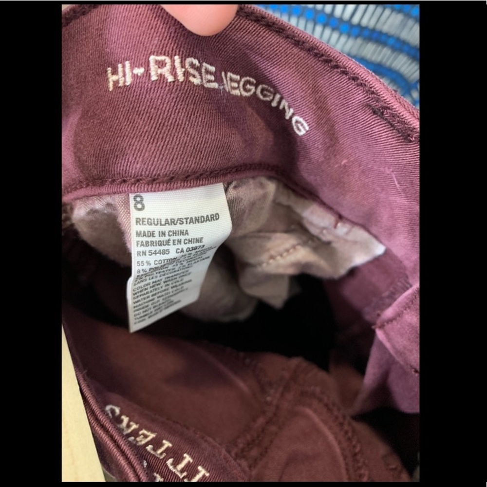 AE Maroon Hi-Rise jeggings